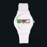 Niedlich fünfzehn armbanduhr<br><div class="desc">Peace Liebe 15. Geburtstag. Ein hübsches Quinceanera-Geschenk.</div>
