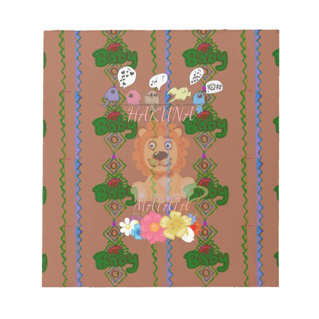 Niedlich Funny Baby Lion King: Hakuna Matata Desig Notizblock (Vorderseite)