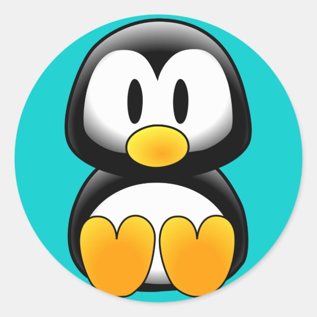 Niedlich Funny Baby Penguin Runder Aufkleber (Vorderseite)
