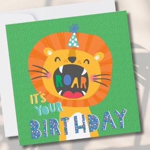 Niedlich Funny Birthday Lion kids Karte