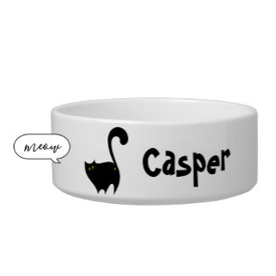 Niedlich Funny Black Cat Hintern Cartoon Name Napf