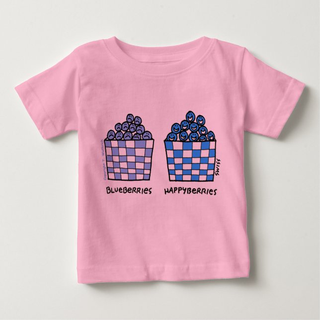Niedlich Funny Blueberries Happyberries Baby Outer Baby T-shirt (Vorderseite)