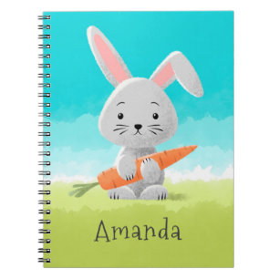 Niedlich Funny Cartoon Bunny Rabbit Karotte für Mä Notizblock