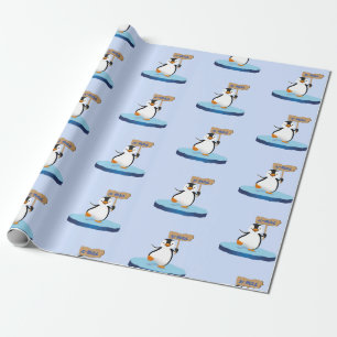 Niedlich Funny Cartoon Penguin Frohe Weihnachten Geschenkpapier