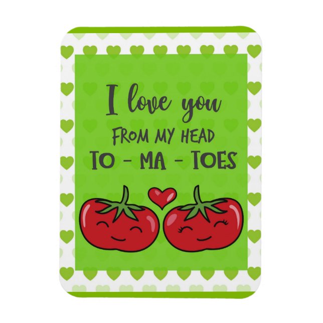 Niedlich Funny Cartoon Tomaten I Liebe Sie Magnet (Vertikal)