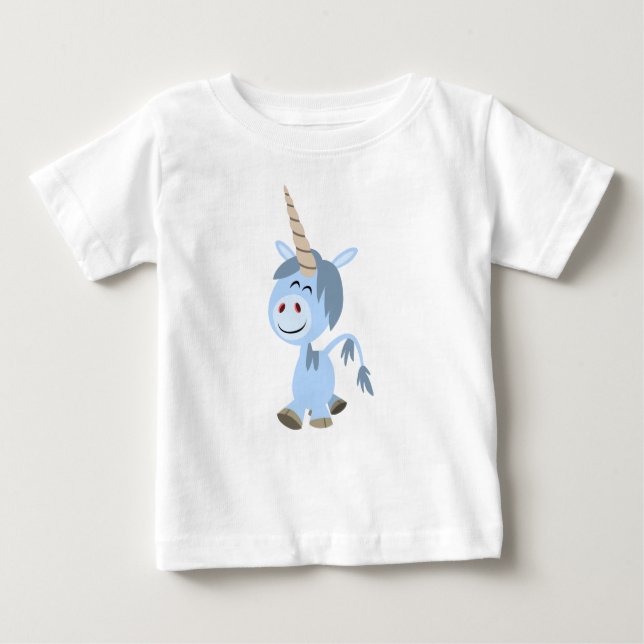Niedlich Funny Cartoon Unicorn Baby T - Shirt (Vorderseite)