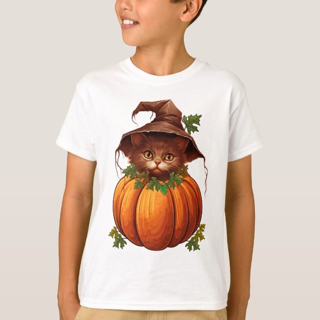 NIEDLICH FUNNY CAT PUMPKIN T-Shirt (Vorderseite)