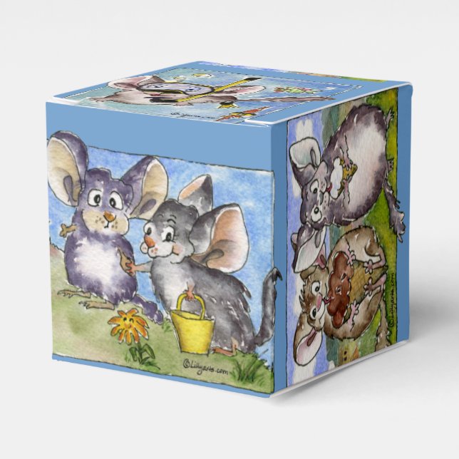 Niedlich Funny Chinchillas 6 Cartoon Papierbox Geschenkschachtel (Vorderseite)