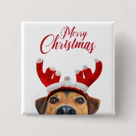 Niedlich Funny Christmas Hund Rentier Antler Headb Button