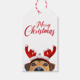 Niedlich Funny Christmas Hund Rentier Antler Headb Geschenkanhänger
