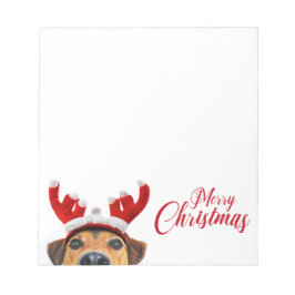 Niedlich Funny Christmas Hund Rentier Antler Headb Notizblock