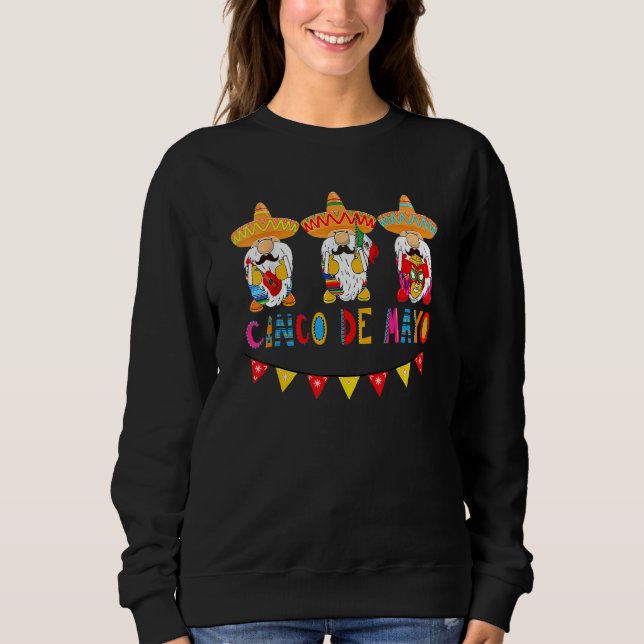 Niedlich Funny Cinco De Mayo Gnome Mexikanische Fi Sweatshirt (Vorderseite)