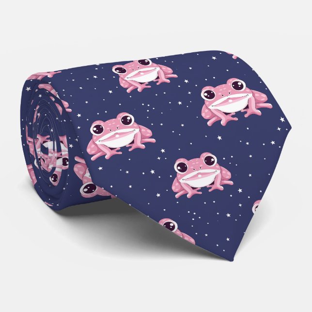 Niedlich Funny Colorful Frosch Neck Tie Krawatte (Gerollt)