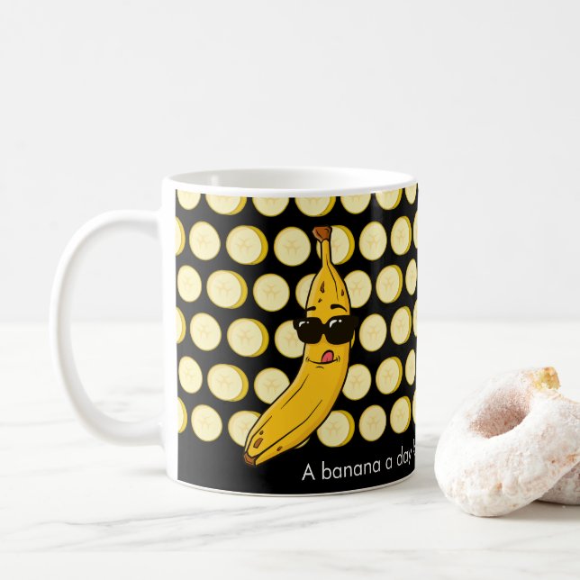 Niedlich Funny Cool Banana Kaffeetasse (Mit Donut)