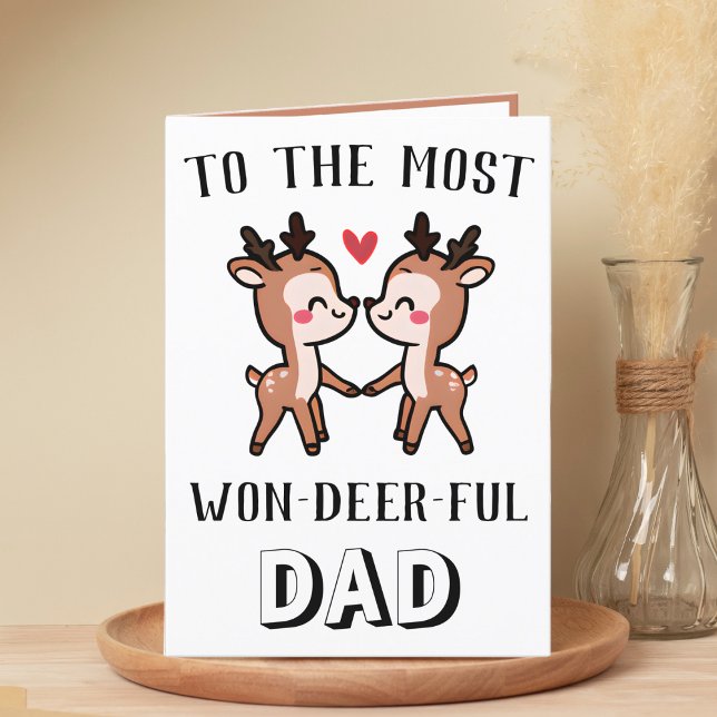 Niedlich Funny Deer Buck Wunderbarer Vater Geburts Dankeskarte (cute deer birthday card for dad)