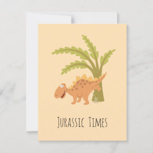 Niedlich Funny Dinosaur Dino Peeing Jurassic Fern Postkarte