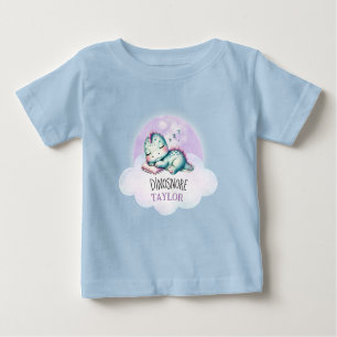 Niedlich Funny Dinosaur Personalisiert Name Unisex Baby T-shirt