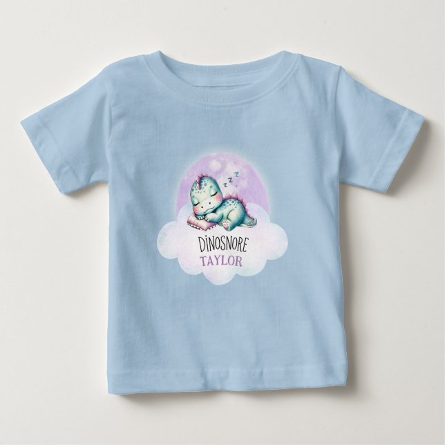 Niedlich Funny Dinosaurier Personalisiert Name Kid Baby T-shirt (Vorderseite)