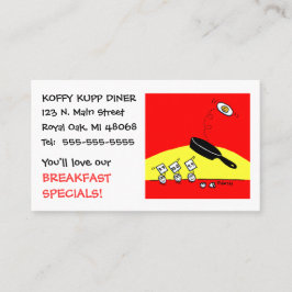 Niedlich Funny Eggs Cartoon Frühstück Restaurant Visitenkarte