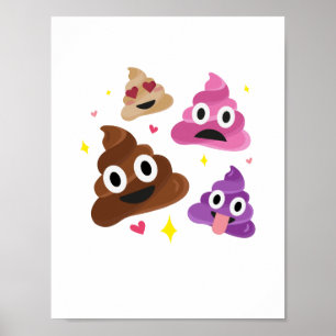 Niedlich Funny Emoji Pink Bow Süsse Poo - Emoji Ge Poster