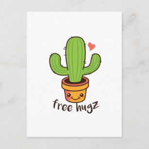 Niedlich Funny FREE HUGS Hugz Cacti Cactus Prickly Postkarte