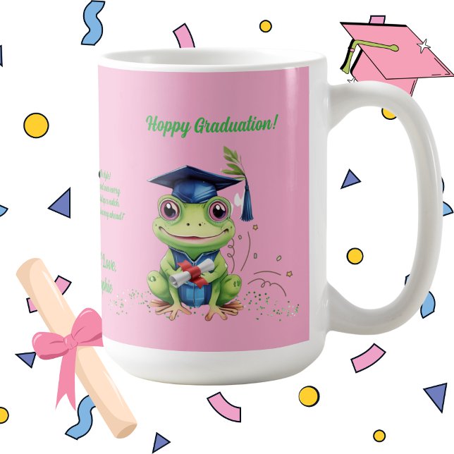 Niedlich Funny Frog Foto Message Abschluss Geschen Kaffeetasse (Von Creator hochgeladen)