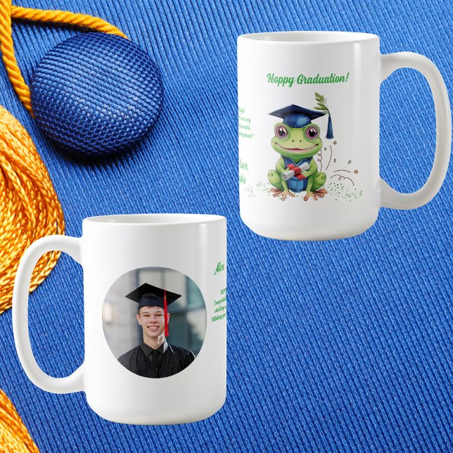Niedlich Funny Frog Foto Message Abschluss Geschen Kaffeetasse (Von Creator hochgeladen)