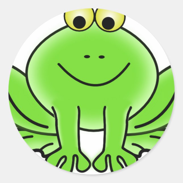 Niedlich Funny Frog Runder Aufkleber (Vorderseite)