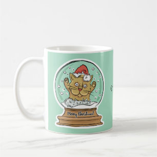 Niedlich Funny Funny Christmas Cat individuelle Na Tasse