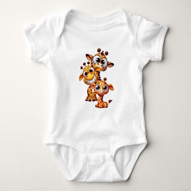 Niedlich Funny Giraffe Baby Strampler (Vorderseite)