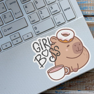 Niedlich Funny Girl Boss Capybara Aufkleber