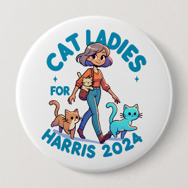 Niedlich Funny Girly Childless Cat Lady Kamala Har Button