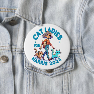 Niedlich Funny Girly Childless Cat Lady Kamala Har Button