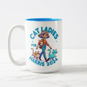 Niedlich Funny Girly Childless Cat Lady Kamala Har Zweifarbige Tasse