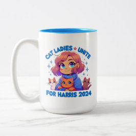 Niedlich Funny Girly Childless Cat Lady Unite Harr Zweifarbige Tasse