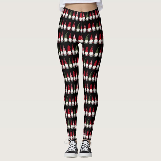 Niedlich Funny Gnomes Muster Weihnachten Leggings (Vorderseite)