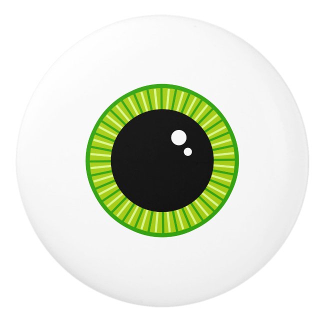 Niedlich Funny Green Eyeball Keramikknauf (Vorderseite)