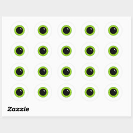 Niedlich Funny Green Eyeball Runder Aufkleber