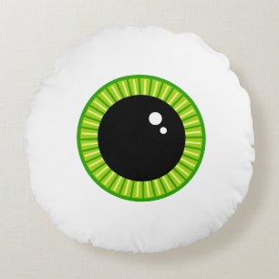Niedlich Funny Green Eyeball Rundes Kissen