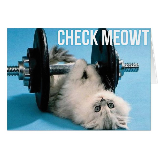 Niedlich Funny Gym Cat - Karo Meowt (Vorderseite (Horizontal))