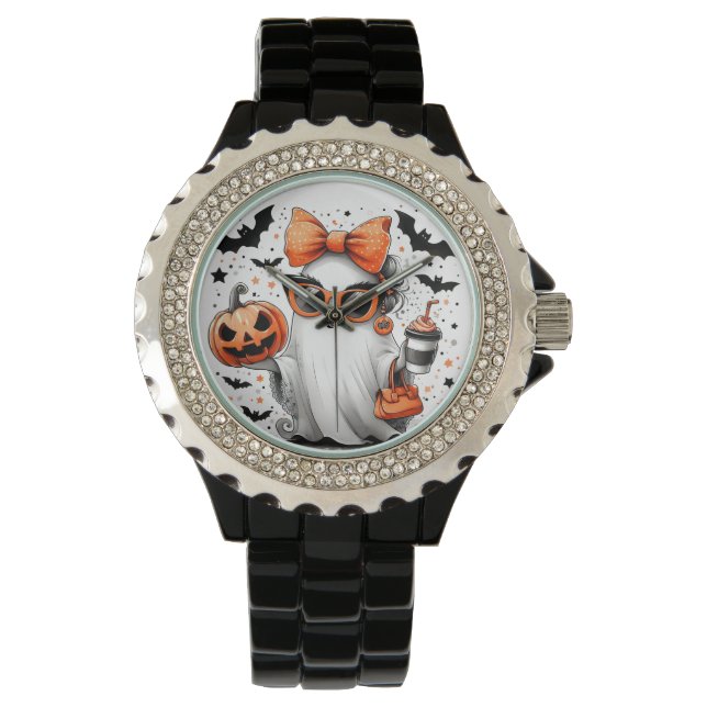 Niedlich Funny Halloween Ghost Armbanduhr (Vorderseite)