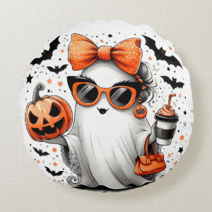 Niedlich Funny Halloween Ghost Rundes Kissen