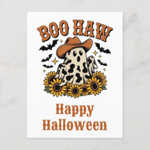 Niedlich Funny Halloween Western Country Cow Ghost Postkarte