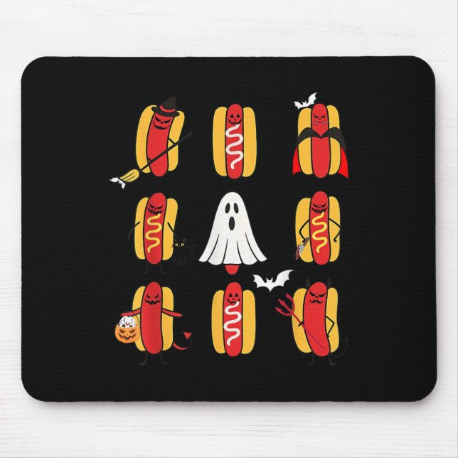 Niedlich Funny Halloweiners Hot Dog Ghosts Hallowe Mousepad (Vorne)