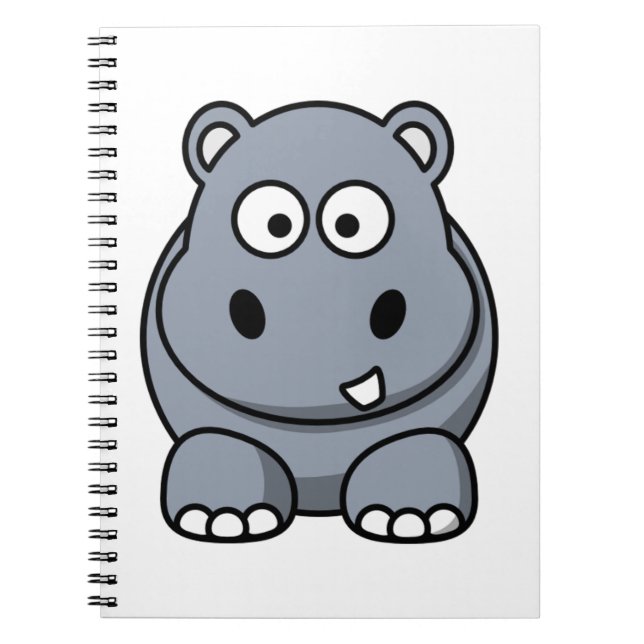 Niedlich Funny Hippo Notizblock (Vorderseite)