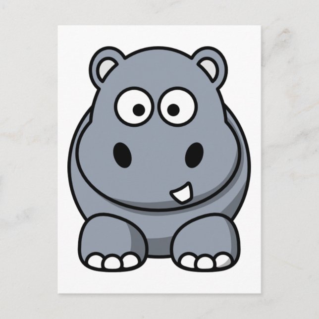 Niedlich Funny Hippo Postkarte (Vorderseite)