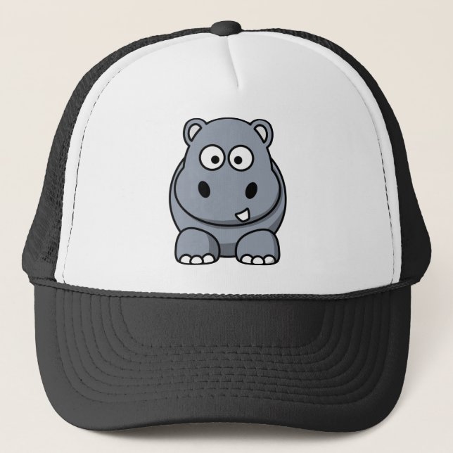 Niedlich Funny Hippo Truckerkappe (Vorderseite)