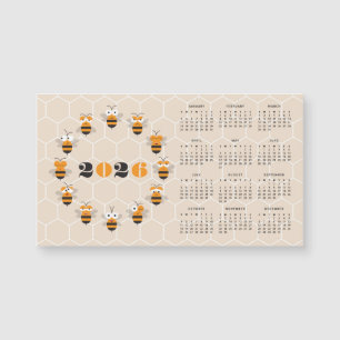 Niedlich Funny Honey Bee Honeycomb Kalender 2026 Magnetkarte