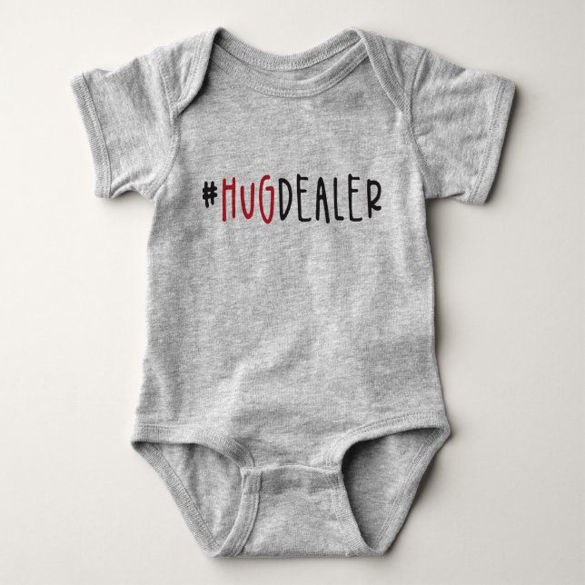 Niedlich Funny #HugDealer Valentinstag Baby Strampler (Vorderseite)