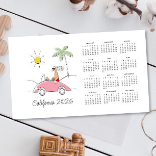 Niedlich Funny Humour California 2026 Calendar Magnetkarte